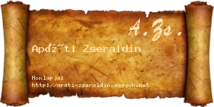 Apáti Zseraldin névjegykártya